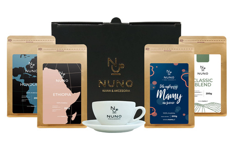 ZESTAW PREZENTOWY DLA MAMY NUNO 4X KAWA ZIARNISTA FILIŻANKA 80 ML