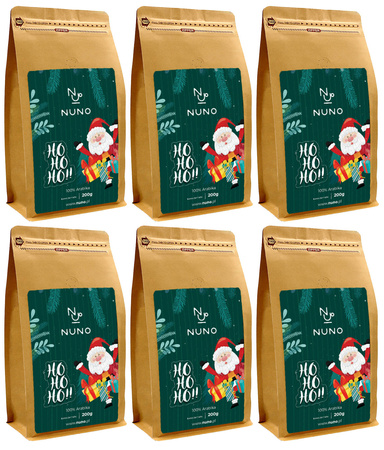 ZESTAW PREZENTOWY MIKOŁAJA NA ŚWIĘTA BRASIL 6X200G 100% ARABIKA