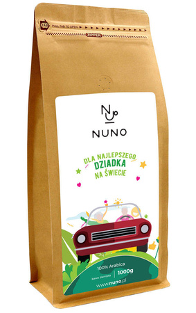 KAWA ZIARNISTA 1kg 100% Arabica ŚWIEŻO PALONA Prezent Na Dzień Dziadka NUNO