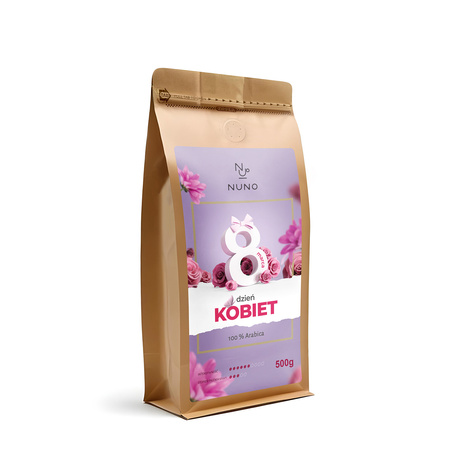 NUNO kawa ziarnista z etykietą DZIEŃ KOBIET 100% Arabica 500g