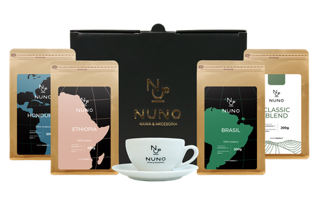 ZESTAW PREZENTOWY NUNO 4X KAWA ZIARNISTA FILIŻANKA 80 ML