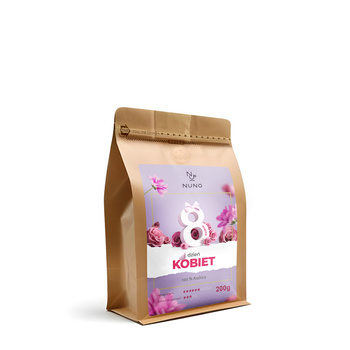 NUNO kawa ziarnista z etykietą DZIEŃ KOBIET 100% Arabica 200g