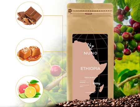 KAWA ZIARNISTA NUNO ETHIOPIA/COLOMBIA 2000 G