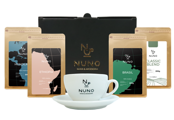 ZESTAW PREZENTOWY NUNO 4X KAWA ZIARNISTA FILIŻANKA 200 ML