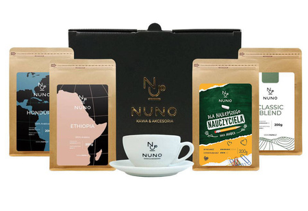 ZESTAW PREZENTOWY DLA NAUCZYCIELA NUNO 4X KAWA ZIARNISTA FILIŻANKA 80 ML