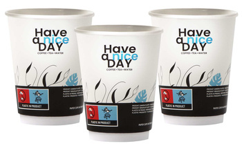 HAVE A NICE DAY 250ML KUBEK DOUBLE WALL, KUBKI PAPIEROWE JEDNORAZOWE 250ML - 24 SZT. (RĘKAW)