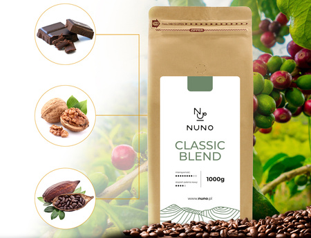 Kawa ziarnista NUNO Classic Blend 2kg ŚWIEŻA 72H OD WYPALENIA