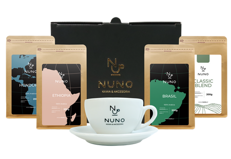 ZESTAW PREZENTOWY NUNO 4X KAWA ZIARNISTA FILIŻANKA 200 ML