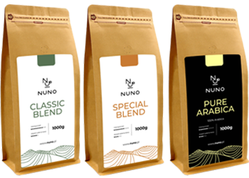 ZESTAW KAW ZIARNISTYCH ŚWIEŻO PALONYCH NUNO 3X1000G