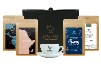 ZESTAW PREZENTOWY DLA MAMY NUNO 4X KAWA ZIARNISTA FILIŻANKA 80 ML