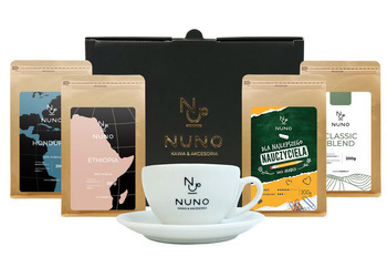 ZESTAW PREZENTOWY DLA NAUCZYCIELA NUNO 4X KAWA ZIARNISTA FILIŻANKA 200 ML