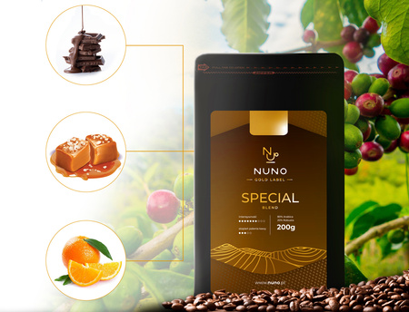 ZESTAW KAW ŚWIEŻO PALONYCH 100% ARABIKA NUNO GOLD LABEL 5X200G