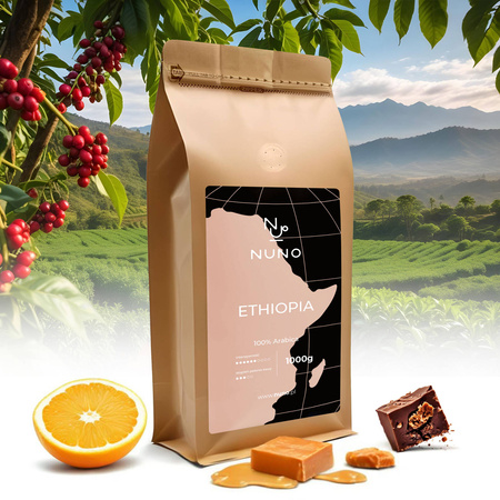 KAWA ZIARNISTA NUNO ETHIOPIA 100% ARABICA 1000G