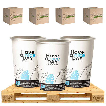 HAVE A NICE DAY 250ML KUBEK, KUBKI PAPIEROWE JEDNORAZOWE 250ML - PALETA (31200 szt.)