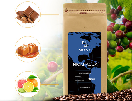 Kawa ZIARNISTA 2kg NICARAGUA 100% ARABICA 2kg ŚWIEŻA 72H OD WYPALENIA
