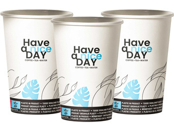 HAVE A NICE DAY 250ML KUBEK, KUBKI PAPIEROWE JEDNORAZOWE 250ML - 65 SZT. (RĘKAW)