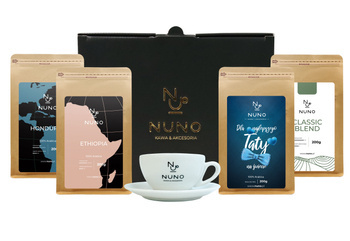 ZESTAW PREZENTOWY DLA TATY NUNO 4X KAWA ZIARNISTA FILIŻANKA 80 ML