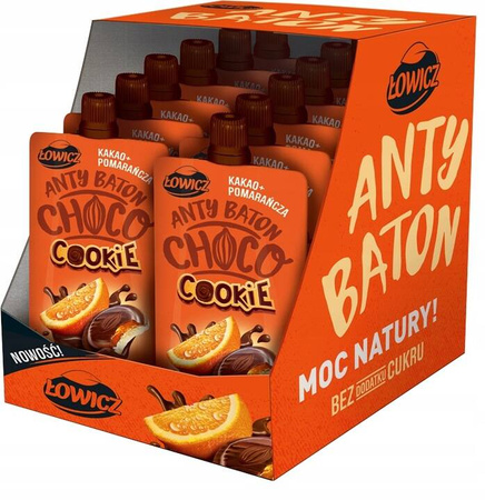 ŁOWICZ ANTY BATON CHOCO COOKIE KAKAO+POMARAŃCZA 12X100G